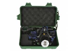 Фонарь налобный E150 (аккум. 220В CREE 3Вт пласт. бокс; черн.) Ultraflash 12188