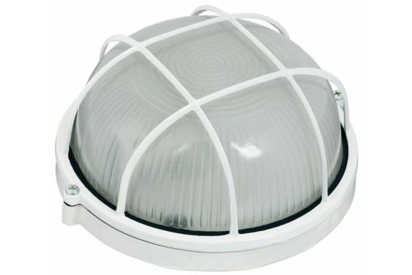 Светильник НПП 1302 60Вт E27 IP54 бел. круг с решеткой IEK LNPP0-1302-1-060-K01