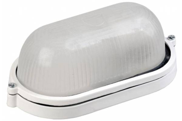 Светильник НПП 1401 60Вт E27 IP54 бел. овал IEK LNPP0-1401-1-060-K01