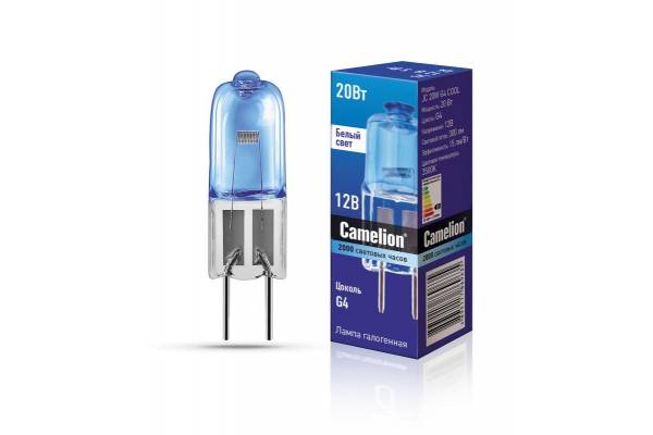 Лампа галогенная JC 20Вт 12В g4 COOL Camelion 11465