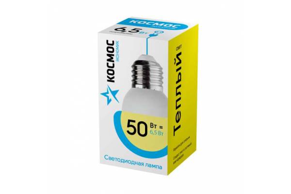 Лампа светодиодная GL45 6.5Вт 220В E27 3000К Космос LkecLED6.5wGL45E2730