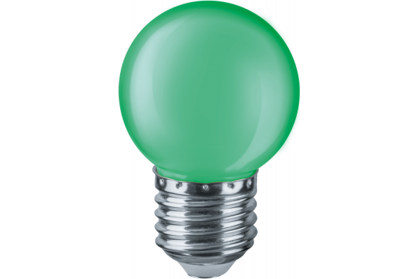 Лампа светодиодная 71 828 NLL-G45-1-230-G-E27 1Вт шар E27 220-240В зел. Navigator 71828