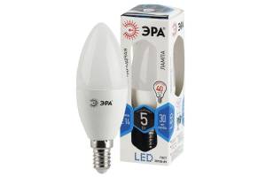Лампа светодиодная B35-5w-840-E14 свеча 400лм ЭРА Б0018872