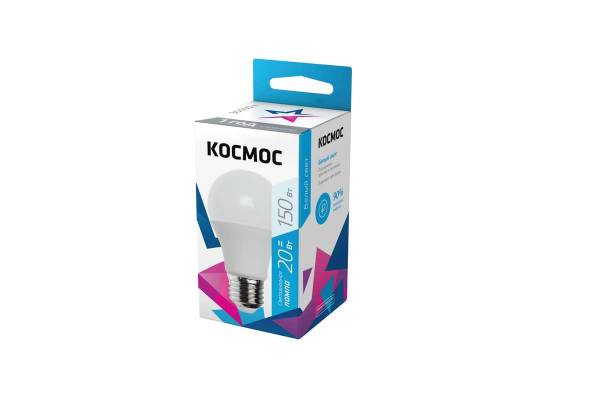 Лампа светодиодная A60 20Вт 4500К E27 220В КОСМОС LkecLED20wA60E2745