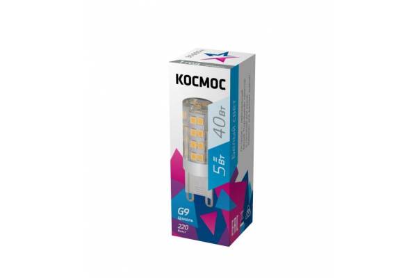 Лампа светодиодная 5Вт 220В G9 4500К КОСМОС LksmLED5WG9C4500pc