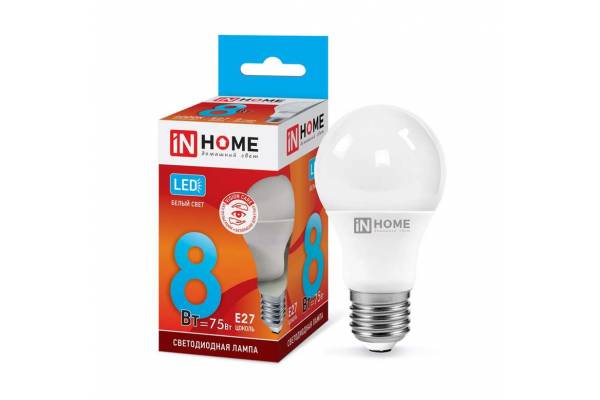 Лампа светодиодная LED-A60-VC 8Вт 230В E27 4000К 720Лм IN HOME 4690612024028