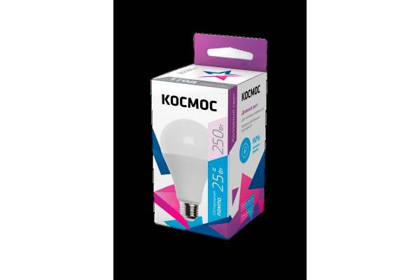 Лампа светодиодная A65 25Вт 6500К E27 220В КОСМОС LkecLED25wA65E2765