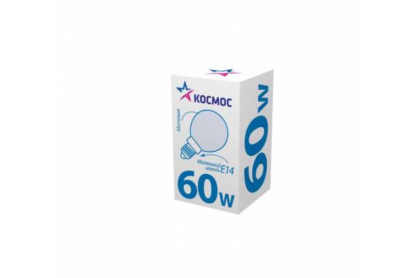 Лампа накаливания Шар 60Вт E14 мат. Космос LKsmSSpFr60E14v2