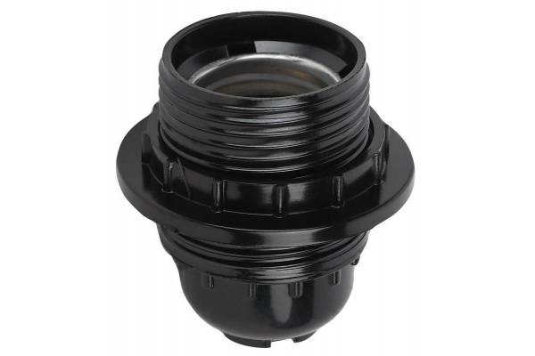 Патрон E27 с кольцом бакелит черн. (х50) (50/200/4800) Эра Б0044084