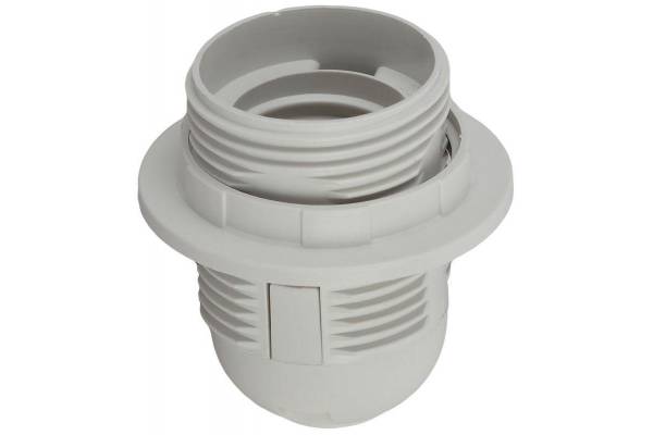 Патрон E27 с кольцом пластик бел. (х50) (50/400/4800) Эра Б0043748