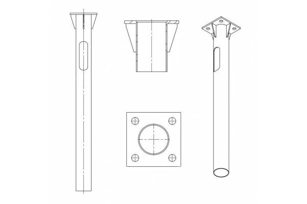 Деталь фундамента закладная для несиловых опор ЗДФ-0.108-1.5(К200-150-4х20)-02 Пересвет В00000639
