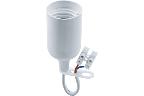 Патрон электрический 71 287 NLH-P-F-WH-E27-TB пластик. подвесной с клеммной колодкой на проводе бел. Navigator 71287