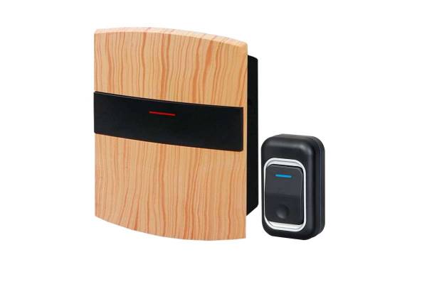 Звонок беспроводной полиф. Рапсодия 25 мел. 150м 4-тон. полифония регул. громкости брызгозащ. кнопка IP44 2ААх1.5В св. дерево Тритон РП-02Б