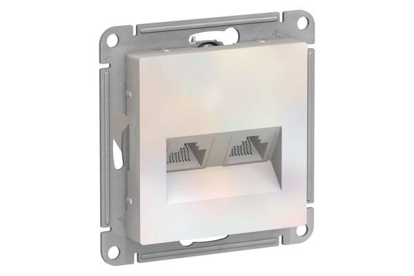 Механизм розетки компьютерной RJ45 2-м AtlasDesign CAT.5e жемчуж. SchE ATN000485