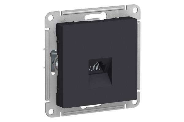 Механизм розетки компьютерной AtlasDesign RJ45 карбон SchE ATN001083