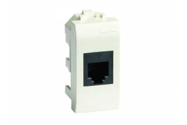 Розетка компьютерная 1-м СП Brava 1мод. RJ45 5E (разъем Hyperline) бел. DKC 76654B