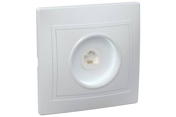 Розетка телефонная 1-м СП Кварта РТ10-КБ IP20 бел. IEK ETK10-K01-DM