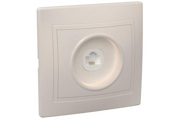 Розетка телефонная 1-м СП Кварта РТ10-ККм IP20 крем. IEK ETK10-K33-DM