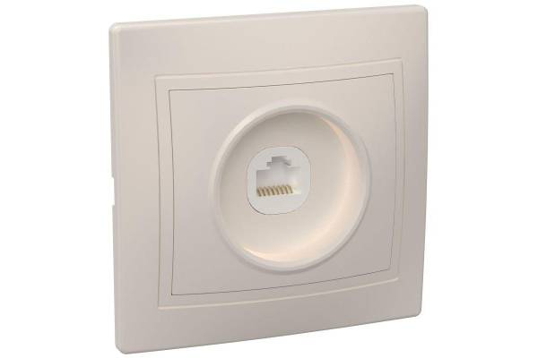 Розетка компьютерная 1-м СП Кварта РК10-ККм IP20 крем. IEK EKK10-K33-DM