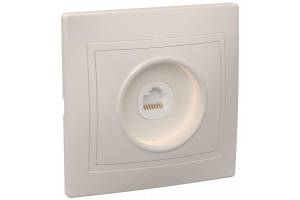 Розетка компьютерная 1-м СП Кварта РК10-ККм IP20 крем. IEK EKK10-K33-DM