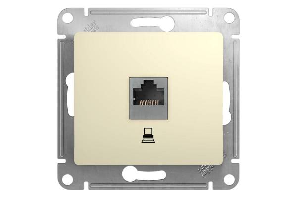 Механизм розетки комп. 1-м СП Glossa RJ45 беж. SchE GSL000281K