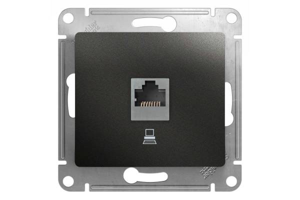 Механизм розетки комп. 1-м Glossa RJ45 CAT.5E антрацит SchE GSL000781K