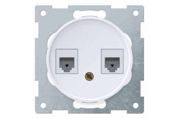 Механизм розетки комп. 2-м СП Florence RJ45 кат.5e бел. 1E20901300 OneKeyElectro 2172772