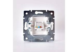 Механизм розетки компьютерной RJ45 1-м СП Karina жемчуж./бел. перламутр. LEZARD 707-3088-139