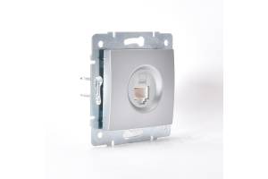 Механизм розетки компьютерн. 1-м СП KARINA RJ45 серебро мат. LEZARD 707-4388-139