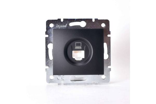 Механизм розетки компьютерн. 1-м СП KARINA RJ45 черн. бархат LEZARD 707-4288-139