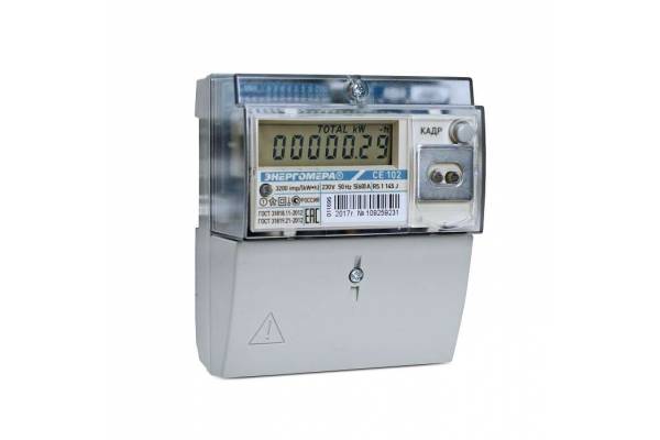 Счетчик CE 102 R5.1 145 J 1ф 5-60А 1 класс точн. многотариф.; универс. крепление CAN ЖКИ Моск.вр Энергомера 101002003011695