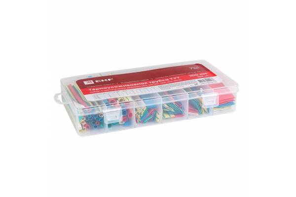 Набор ТУТ бокс: 5 цветов разного диаметра (4/2; 6/3; 8/4; 10/5; 12/6; 20/10) 100мм 105шт PROxima EKF tut-n-5-r