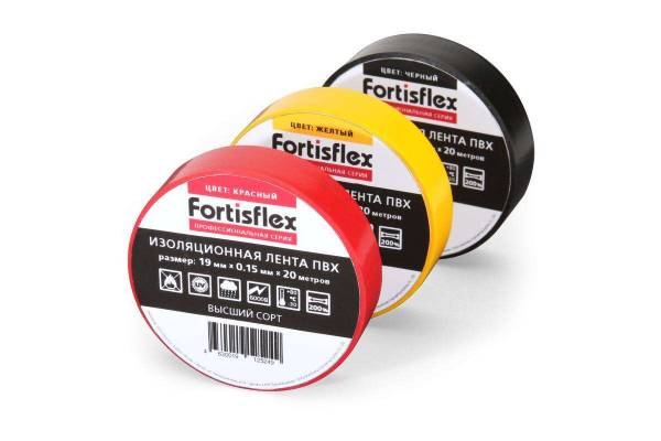 Изолента ПВХ 19х0.15х20 черн. Fortisflex 71236
