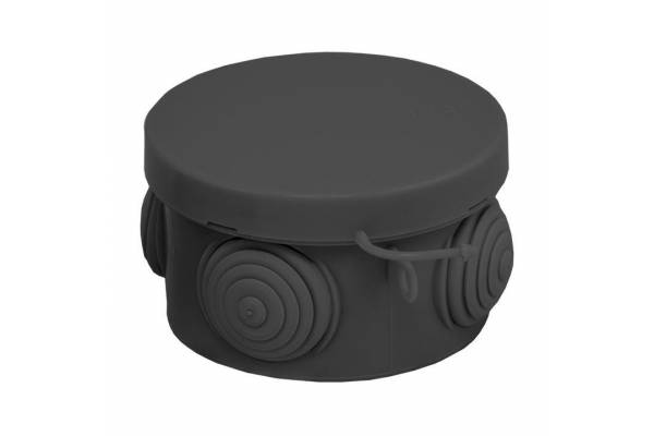 Коробка распаячная КМР-040-038 с крышкой 65х40 4 мембранных ввода IP54 черн. EKF plc-kmr-040-038-b