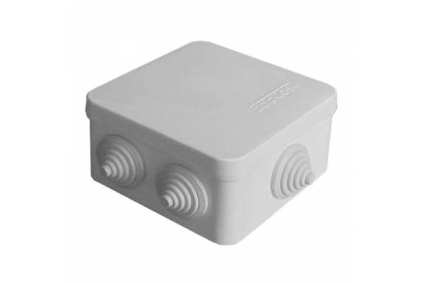 Коробка распределительная ОП 84х84х45мм IP54 7 выходов 3 гермоввода крышка защелкивающаяся сер. Epplast 120072