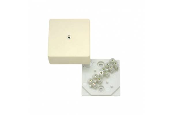 Коробка распределительная ОП 60х60х30мм с клемм. бел. HEGEL КРК2701