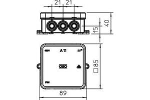 Коробка распределительная без клемм. колодки A11 свет. сер. OBO 2000342