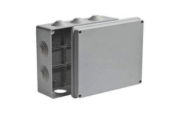 Коробка распределительная ОП 200х140х75мм 10 вводов IP55 сер. Ruvinil 67055