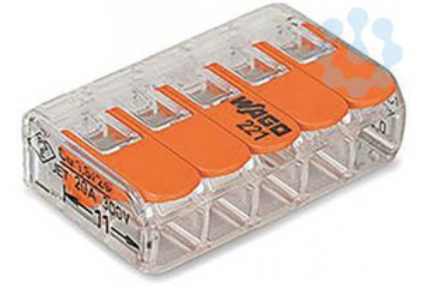 Клемма универс. компактная 5х(0.14-4.0) WAGO 221-415