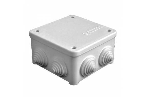 Коробка распределительная ОП 85х85х45мм IP54 7 выходов 3 гермоввода крышка на винтах сер. Epplast 130112