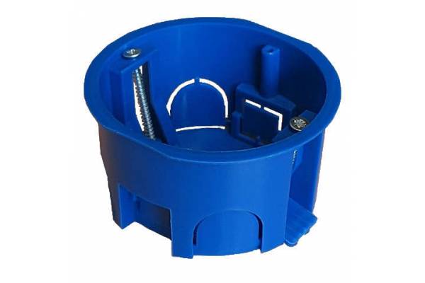 Коробка установочная СП d70х40 без винтов пластик. лапки для г/к Epplast 155174