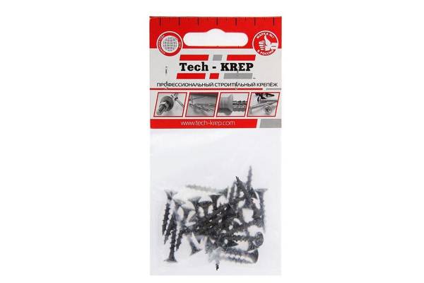 Саморез 3.8х25 гипсокартон-дерево (уп.30шт) пакет Tech-Krep 102370