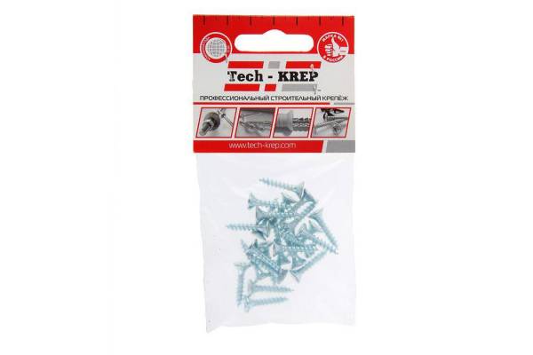 Шуруп универсальный 3.5х16 цинк. с потайной головкой (уп.30шт) пакет Tech-Krep 102416