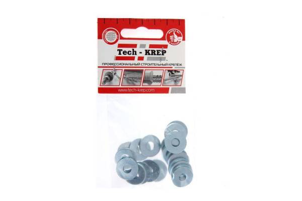 Шайба кузовная M6 цинк. DIN 9021 (уп.20шт) пакет Tech-Krep 103037
