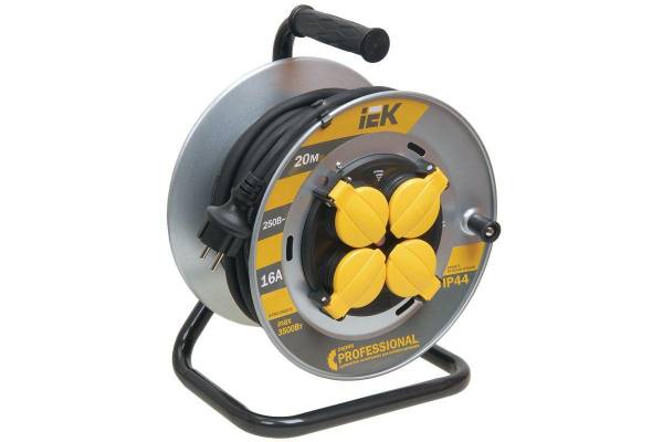 Удлинитель на мет. катушке 4х20м с заземл. 16А IP44 УК20 