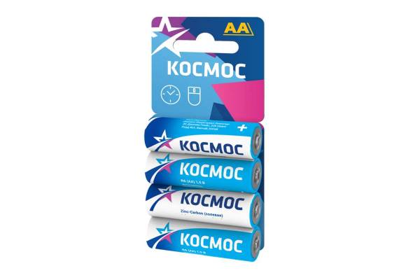 Элемент питания солевой R6 4хBL (блист.4шт) Космос KOCR64BL