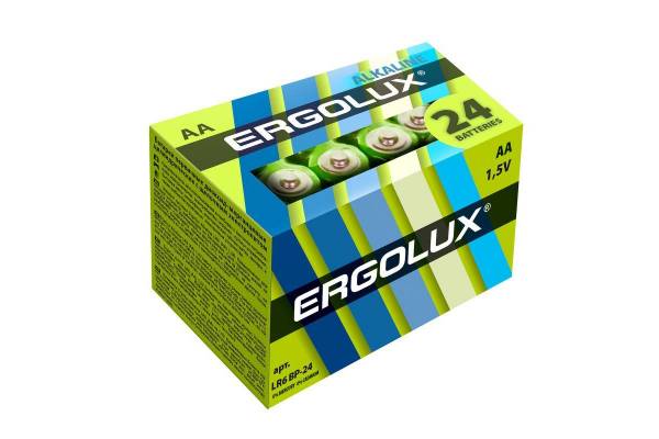 Элемент питания алкалиновый LR6 Alkaline BP-24 (уп.24шт) NEW Ergolux 14212