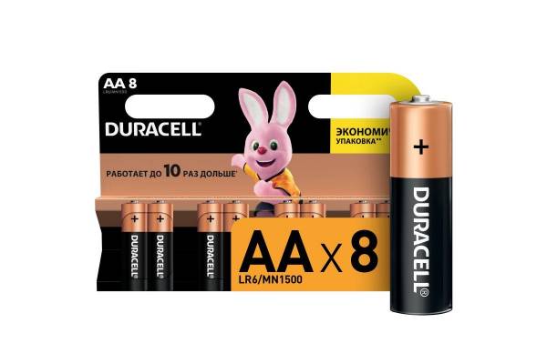 Элемент питания алкалиновый LR LR6-8BL BASIC (блист.8шт) Duracell C0037387