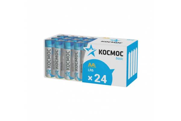 Элемент питания алкалиновый LR6 пласт. бокс (уп.24шт) Космос KOCLR6_24BOX