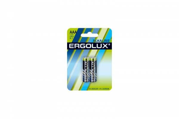 Элемент питания алкалиновый LR03 BL-2 1.5В Alkaline (блист.2шт) Ergolux 11743